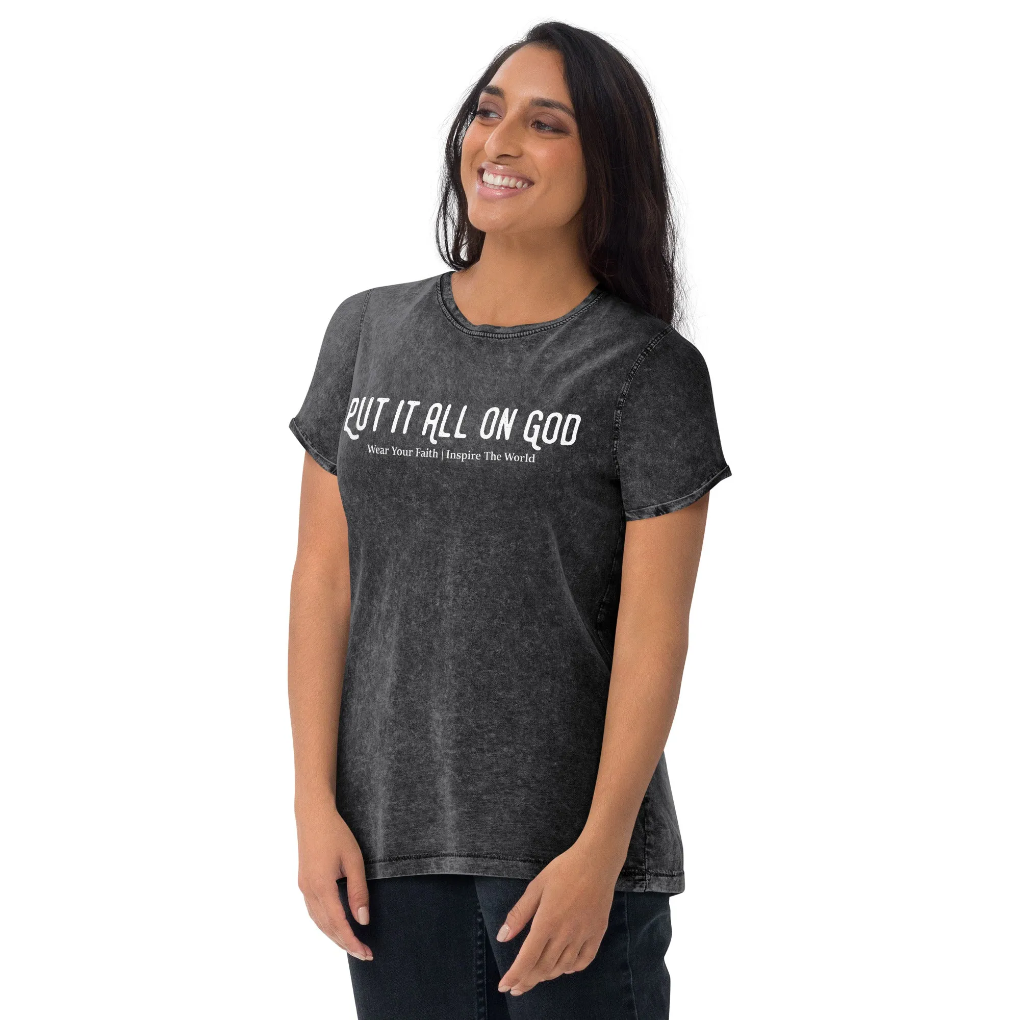 Put It All On God Denim T-Shirt