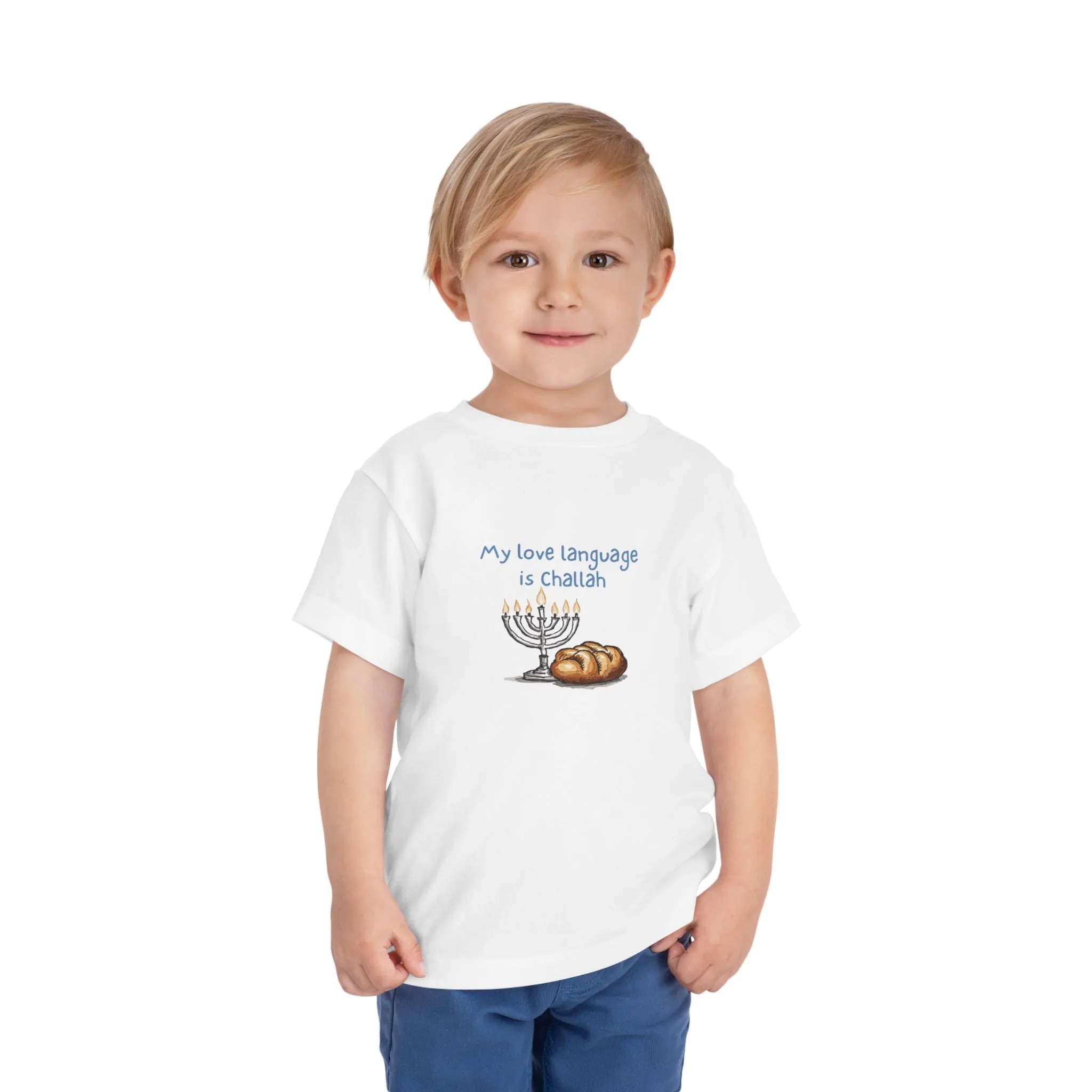 "My Love Language is Challah Holiday Hanukkah Toddler T-Shirt – Festive Jewish Holiday Tee"