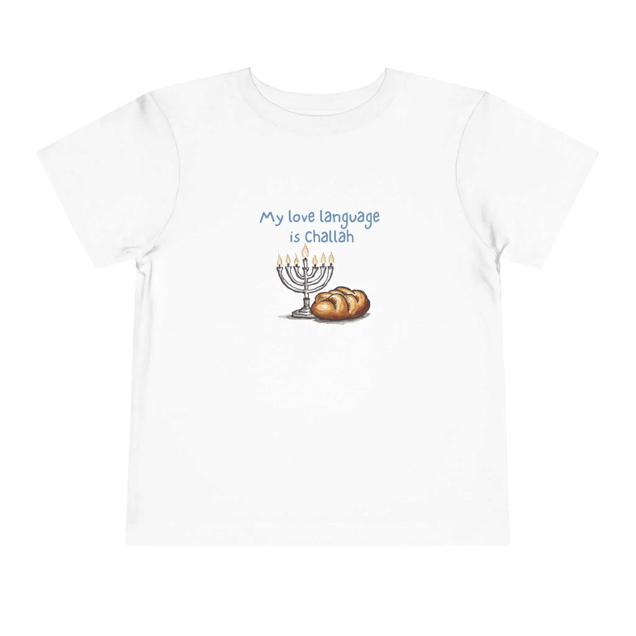 "My Love Language is Challah Holiday Hanukkah Toddler T-Shirt – Festive Jewish Holiday Tee"