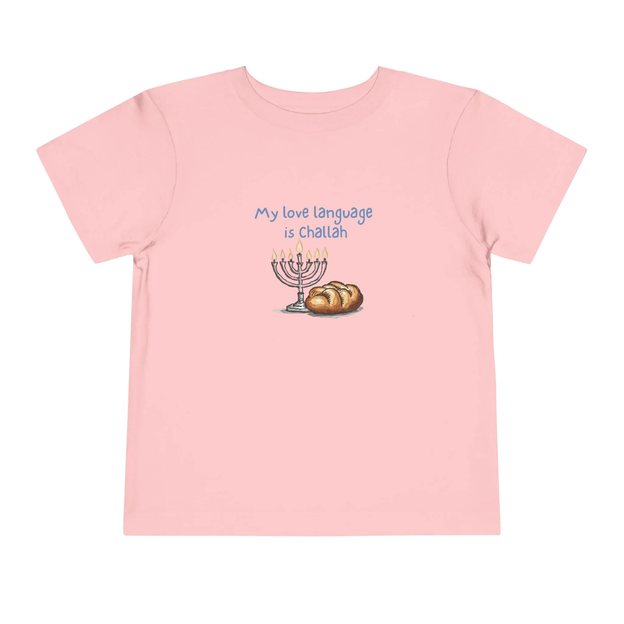 "My Love Language is Challah Holiday Hanukkah Toddler T-Shirt – Festive Jewish Holiday Tee"