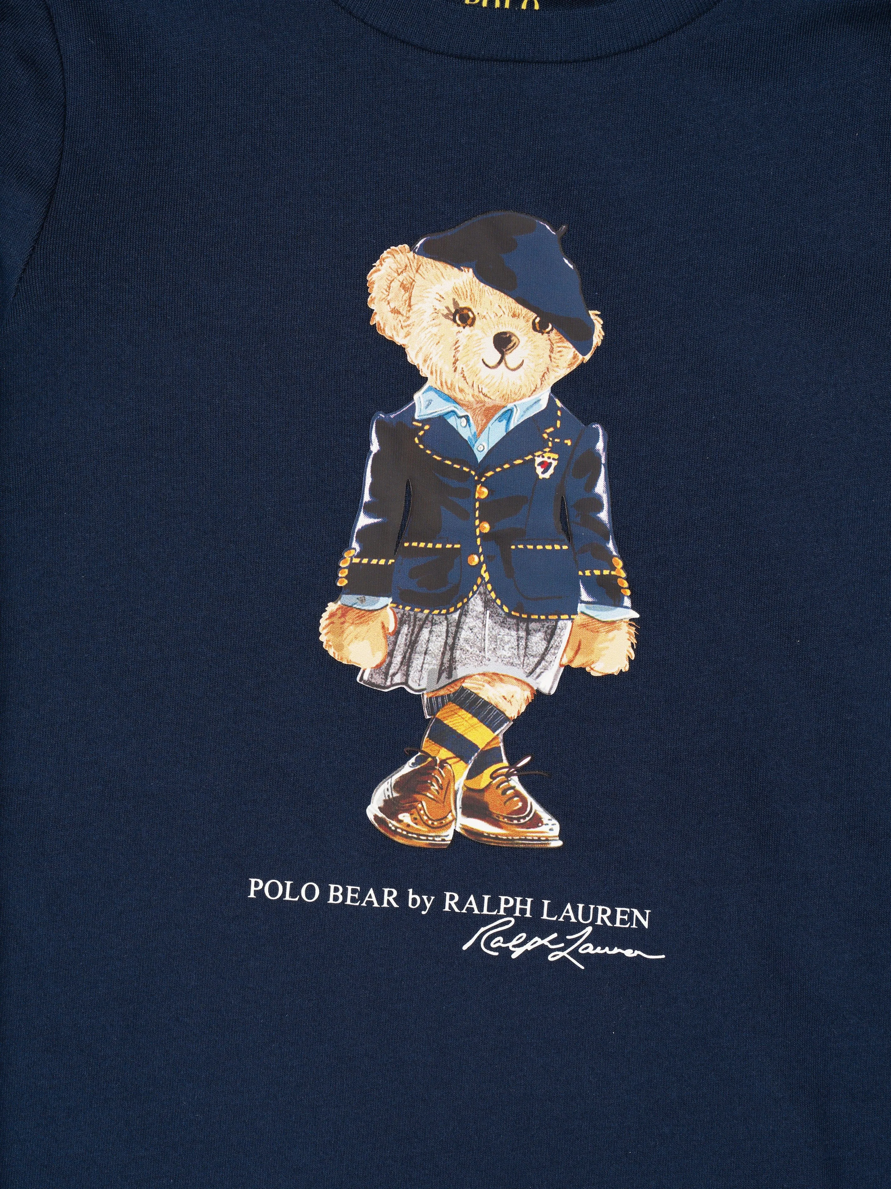 Ralph Lauren Girls Long Sleeve Bear T-Shirt
