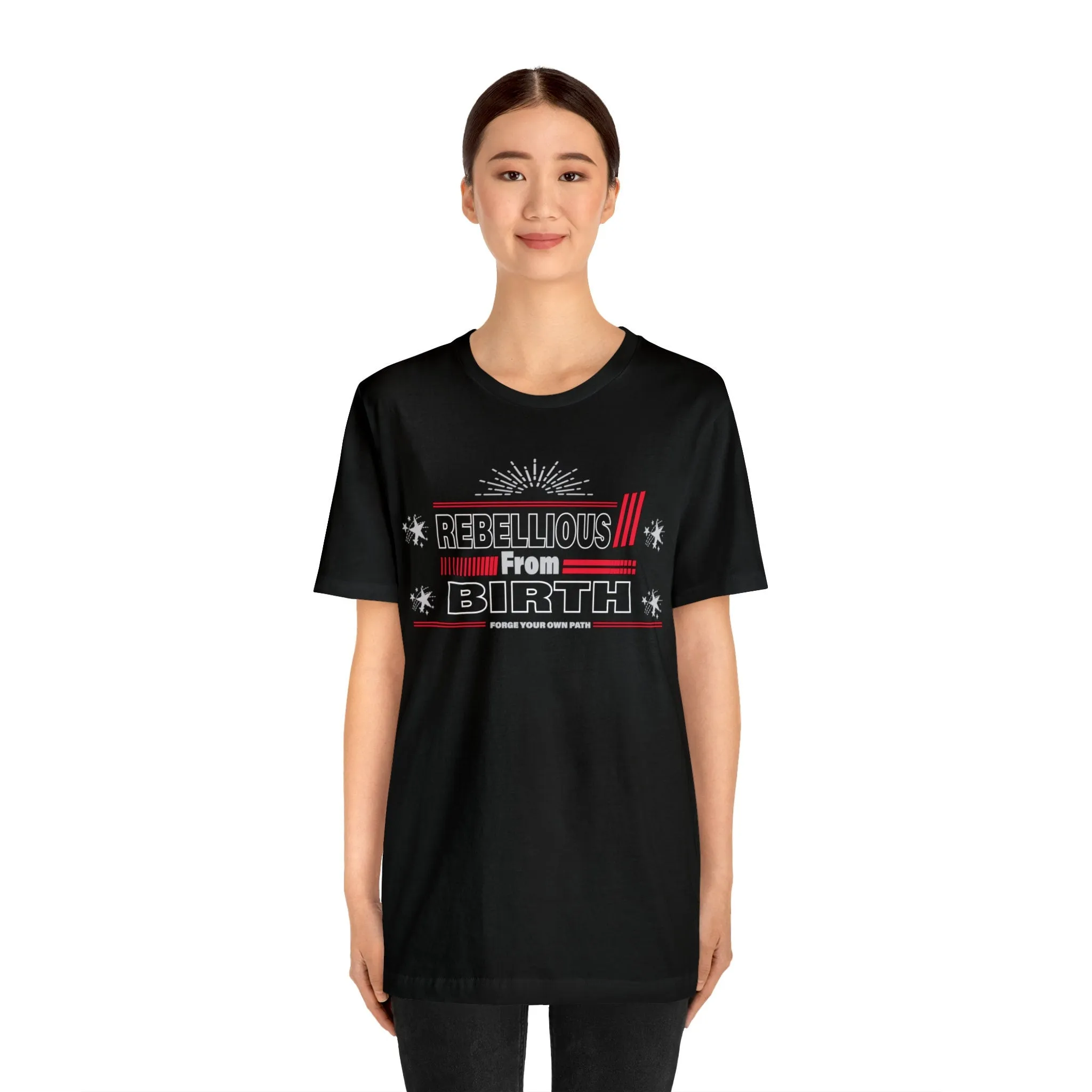 Rebellious T shirt | Funny Apparel | Cute Lose tops | Oversize T-shirt Graphic tees women Rebellious from birth