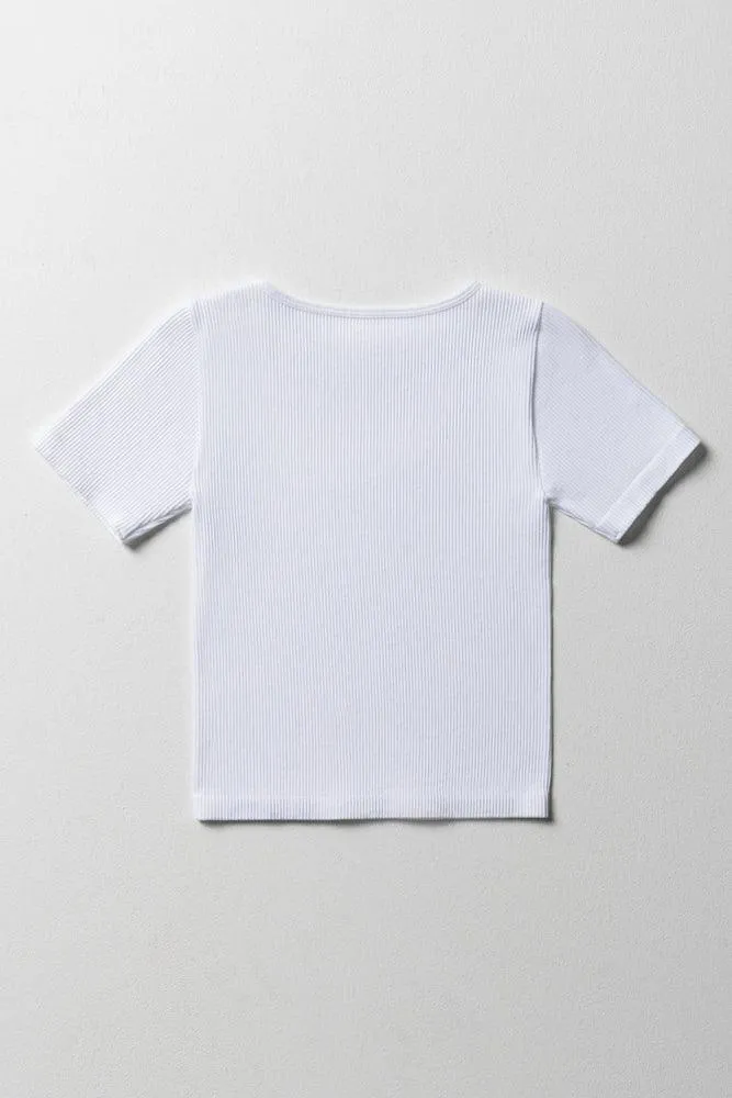 Seamless Short Sleeve T-Shirt White