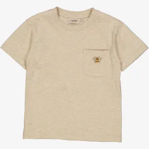 T-Shirt Bee Embroidery - buttermilk melange