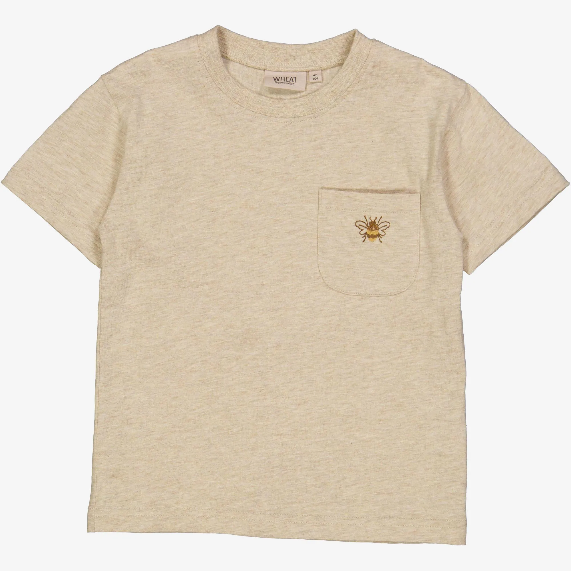 T-Shirt Bee Embroidery - buttermilk melange