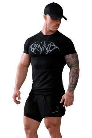 T-SHIRT GRAY VEINS GRAPHIC - Black