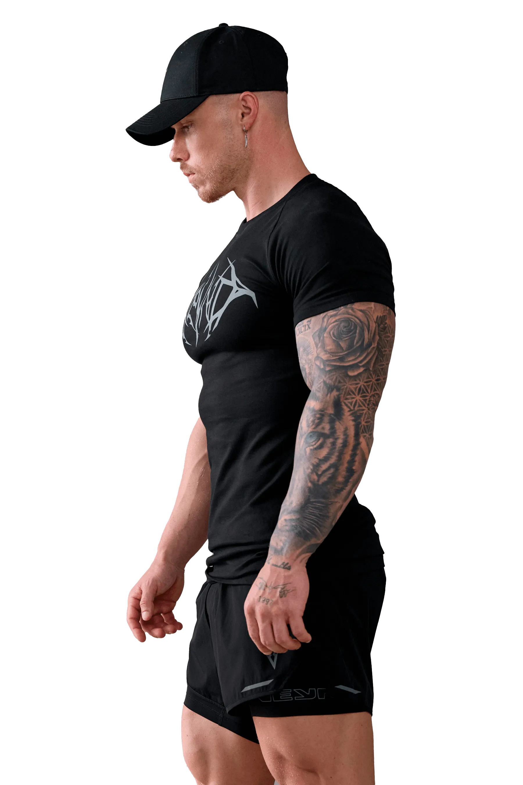 T-SHIRT GRAY VEINS GRAPHIC - Black