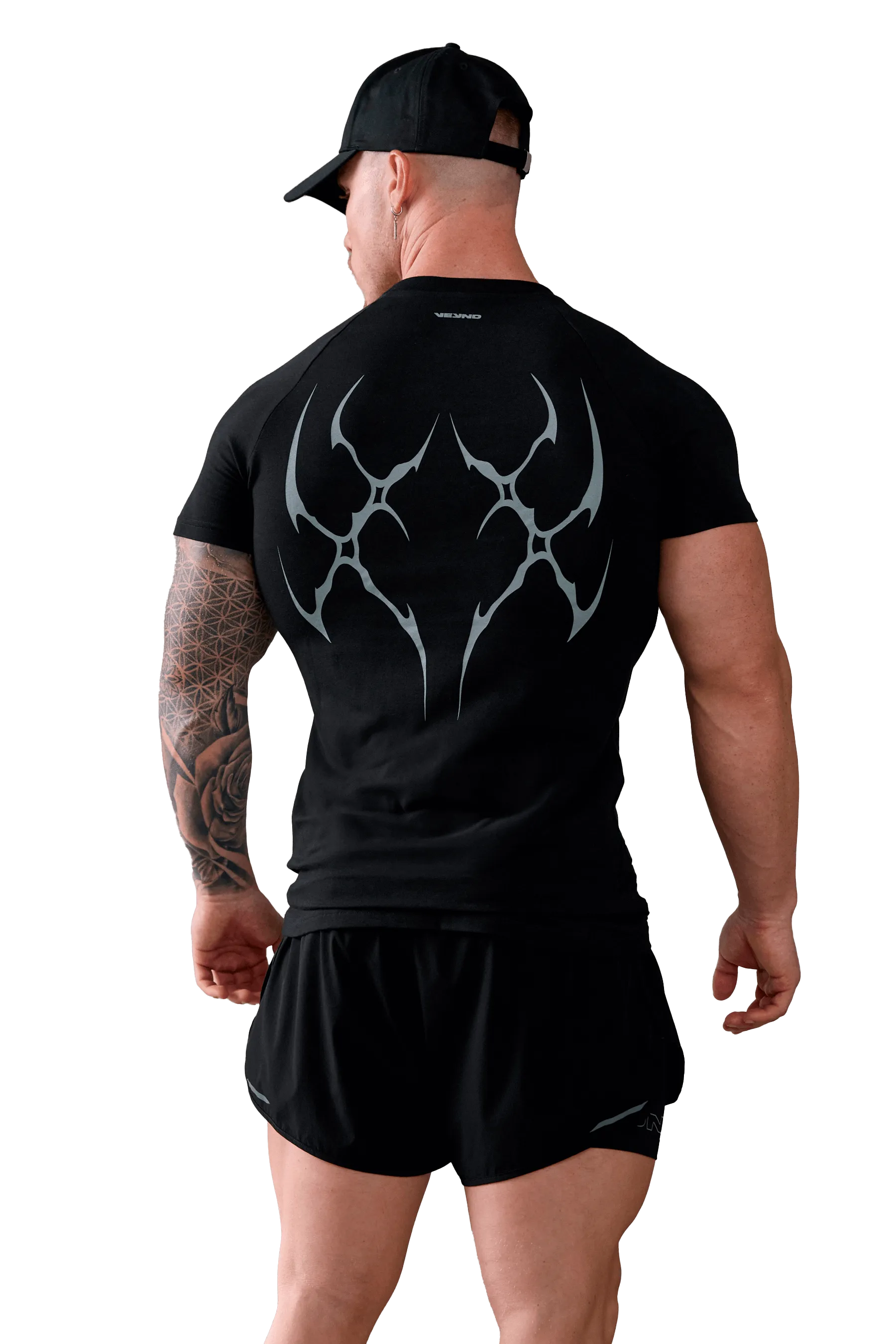 T-SHIRT GRAY VEINS GRAPHIC - Black