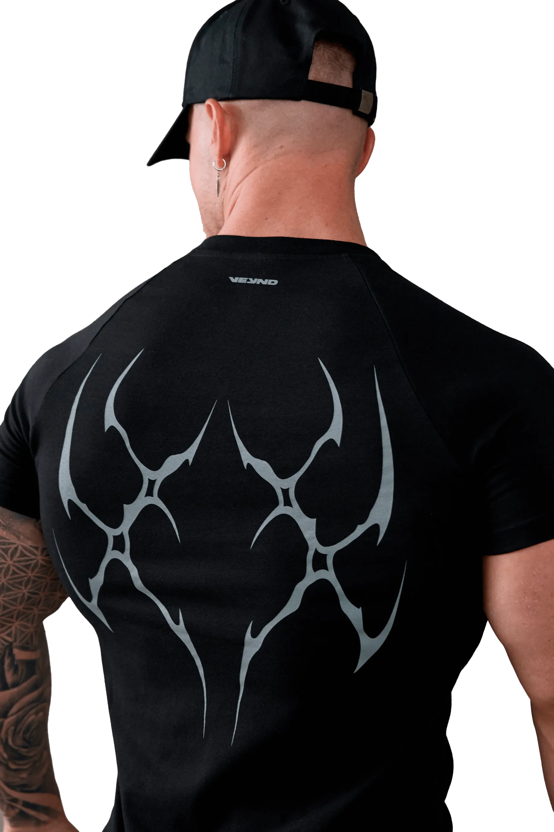 T-SHIRT GRAY VEINS GRAPHIC - Black