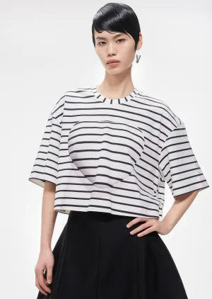 T-Shirt / JNBY Loose Fit Stripped H-Line Cotton T-Shirt