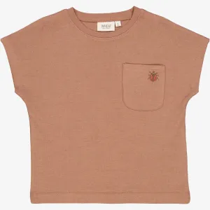 T-Shirt Ladybug Embroidery - vintage rose