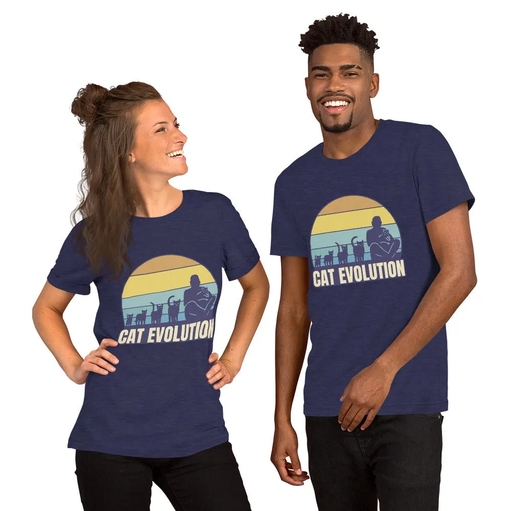 T-Shirts - Cat Evolution (Glamourange Pets Staple T-Shirts - Front Print 0013 Model)