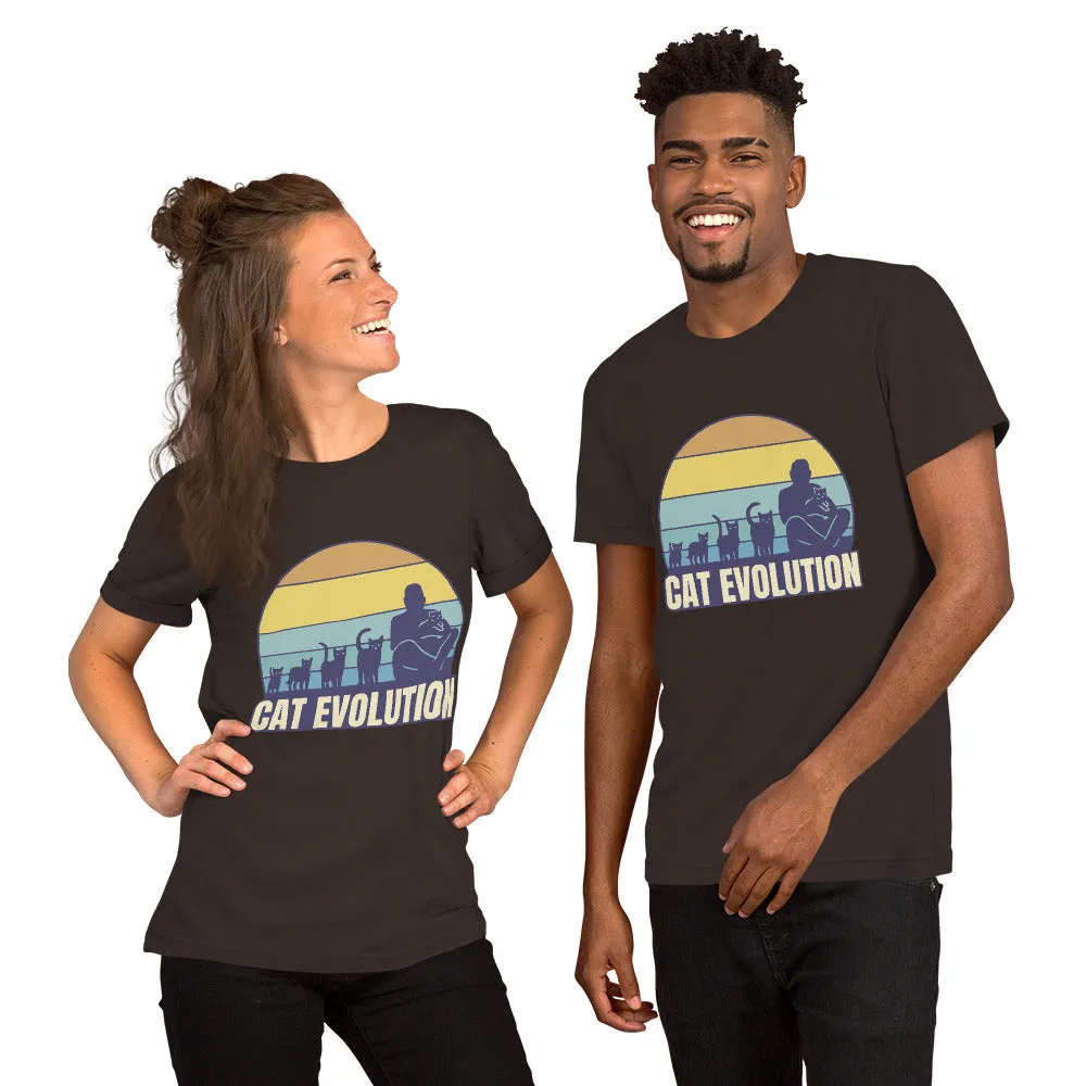 T-Shirts - Cat Evolution (Glamourange Pets Staple T-Shirts - Front Print 0013 Model)