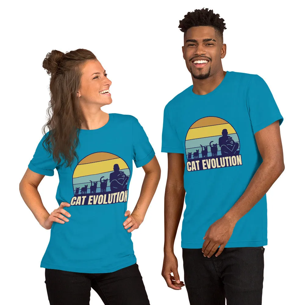 T-Shirts - Cat Evolution (Glamourange Pets Staple T-Shirts - Front Print 0013 Model)