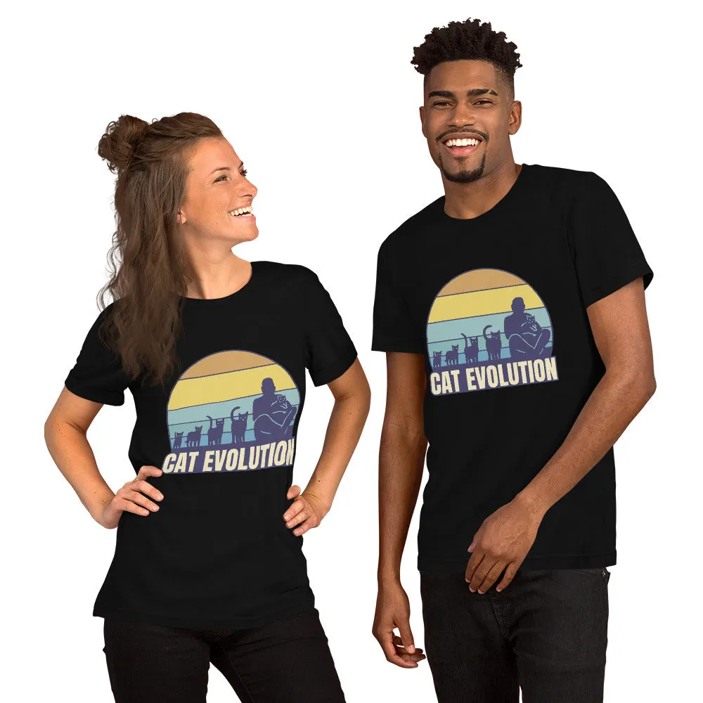 T-Shirts - Cat Evolution (Glamourange Pets Staple T-Shirts - Front Print 0013 Model)