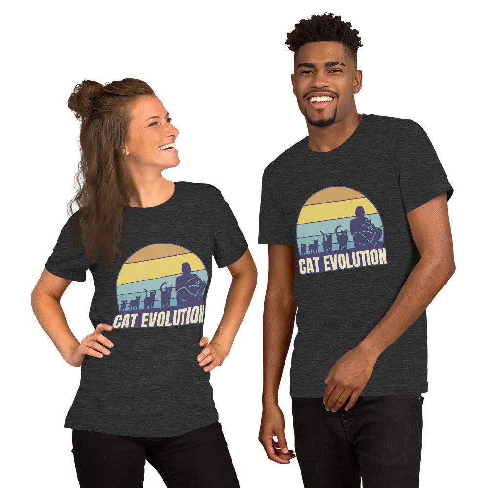 T-Shirts - Cat Evolution (Glamourange Pets Staple T-Shirts - Front Print 0013 Model)