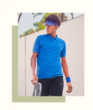 TechnoSport Polo Neck Half Sleeve Dry Fit T Shirt for Men OR-11 (Royal Blue)