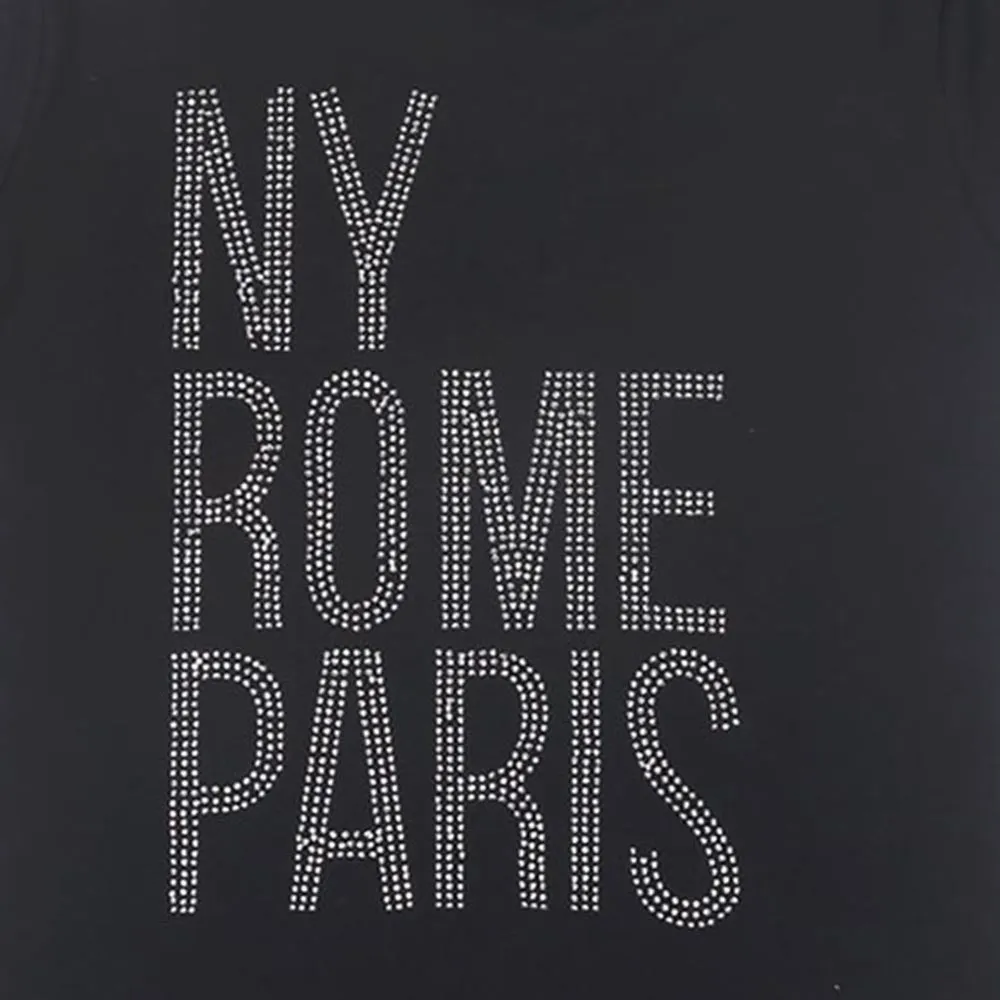 Teens Girls T-Shirt Paris - Black