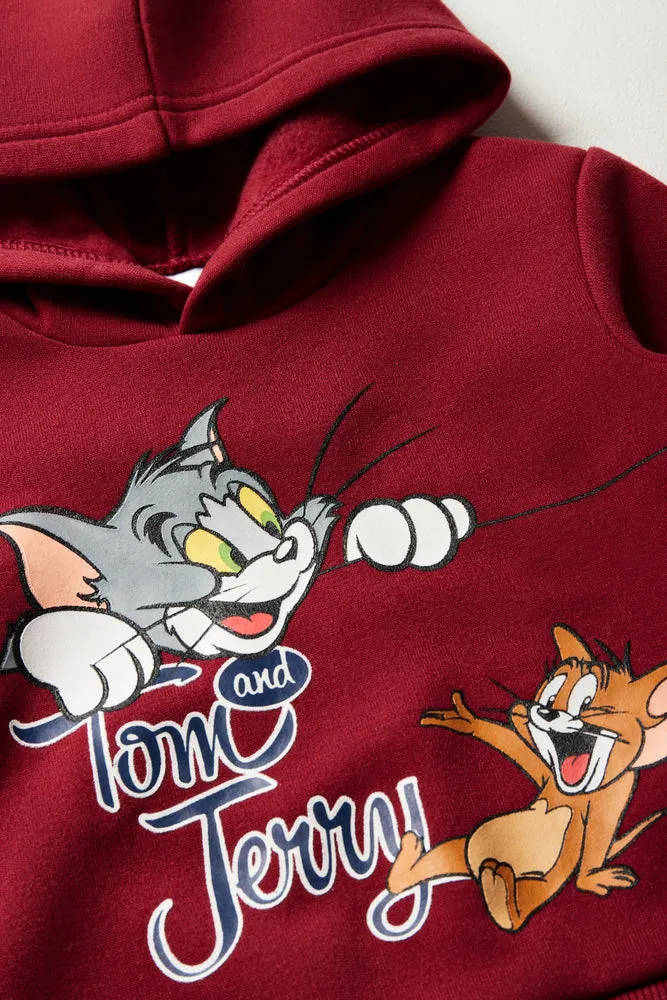 Tom And Jerry Hoodie Burgundy
