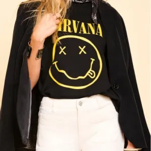 TRISTANO NIRVANA Smiley T-Shirt | BLACK