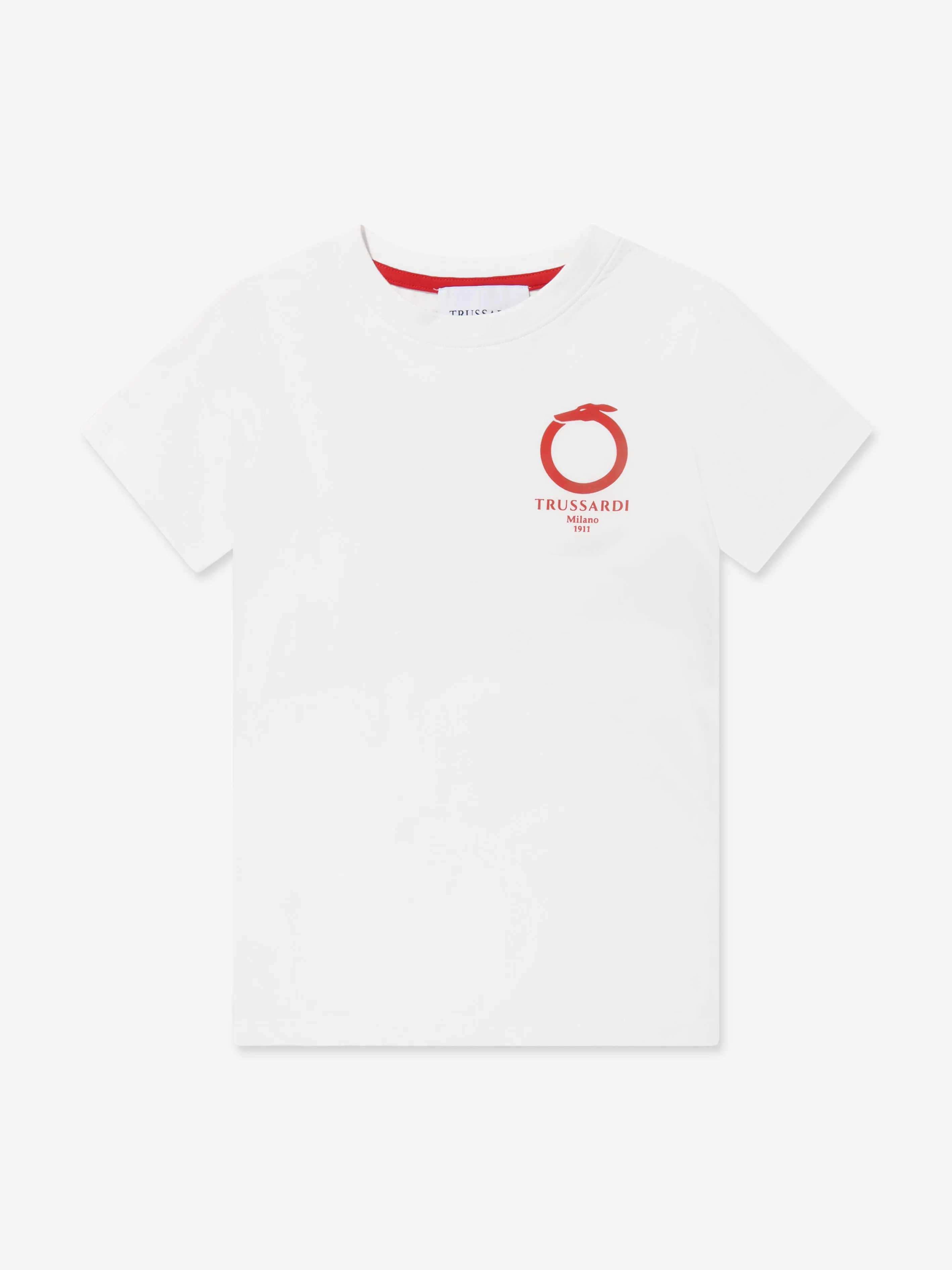 Trussardi Kids Cramel Logo T-Shirt in White