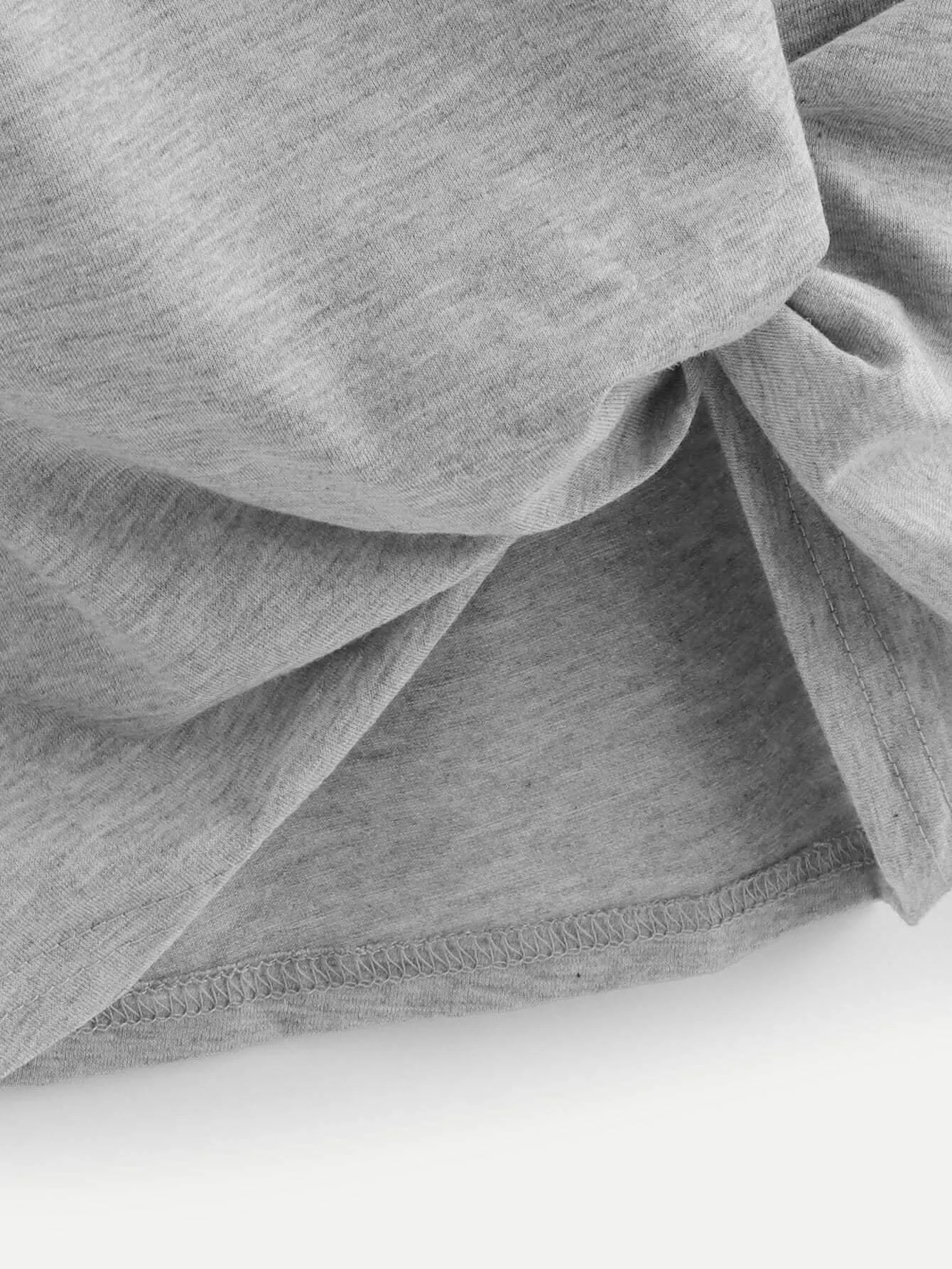 Twist Hem Colorblock Sleeve Tee