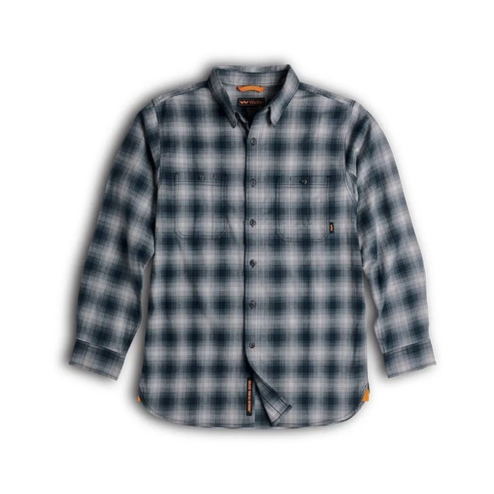 Wall's Longhorn Men's Midweight Flannel Stretch Work Shirt YL860 - Blue