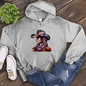 Whimsical Cosmic Cowgirl Hoodie