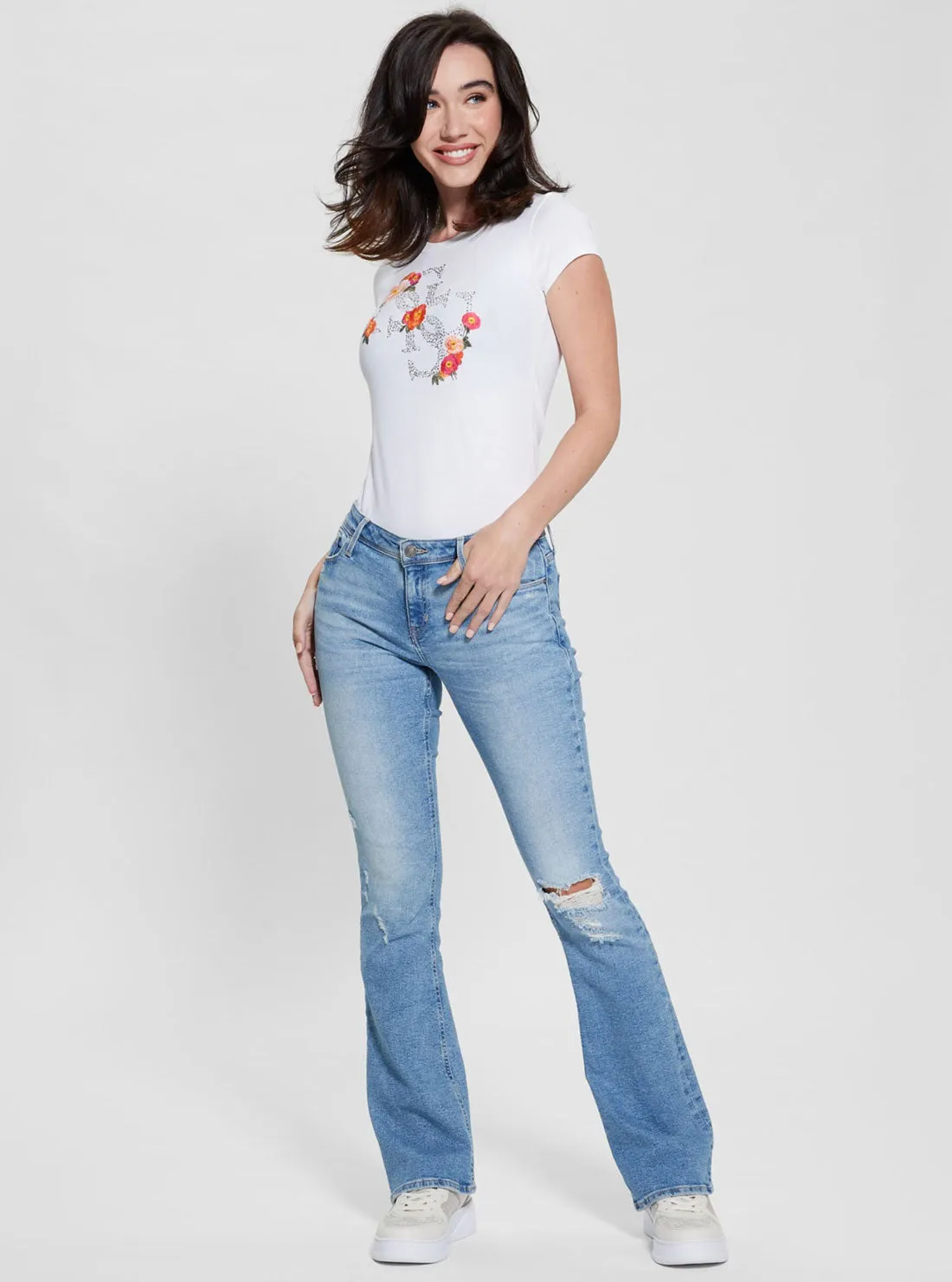 White Flower Quattro Logo T-Shirt