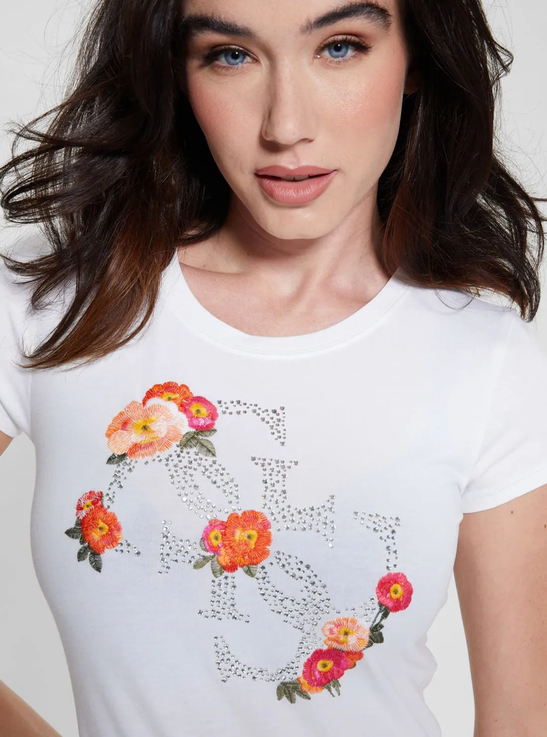 White Flower Quattro Logo T-Shirt