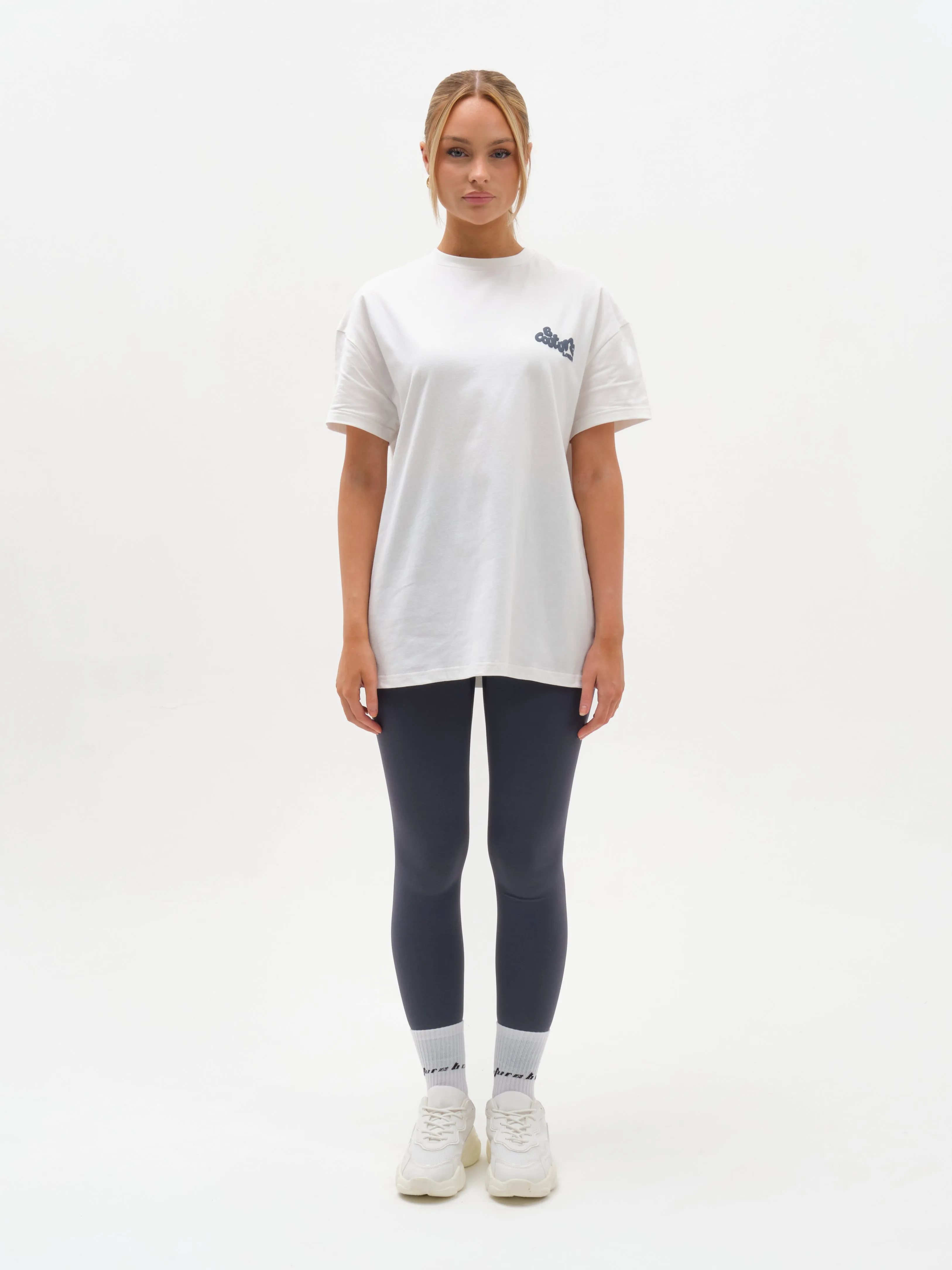 Windsor T-Shirt & Leggings Set - Cream / Grey