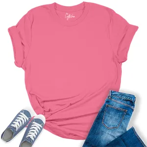 Womens Charity Pink T Shirts Premium Casual Short Sleeve Shirts Oversized Tops