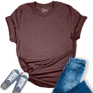 Womens Heather Maroon T Shirts Premium Casual Short Sleeve Shirts Oversized Tops