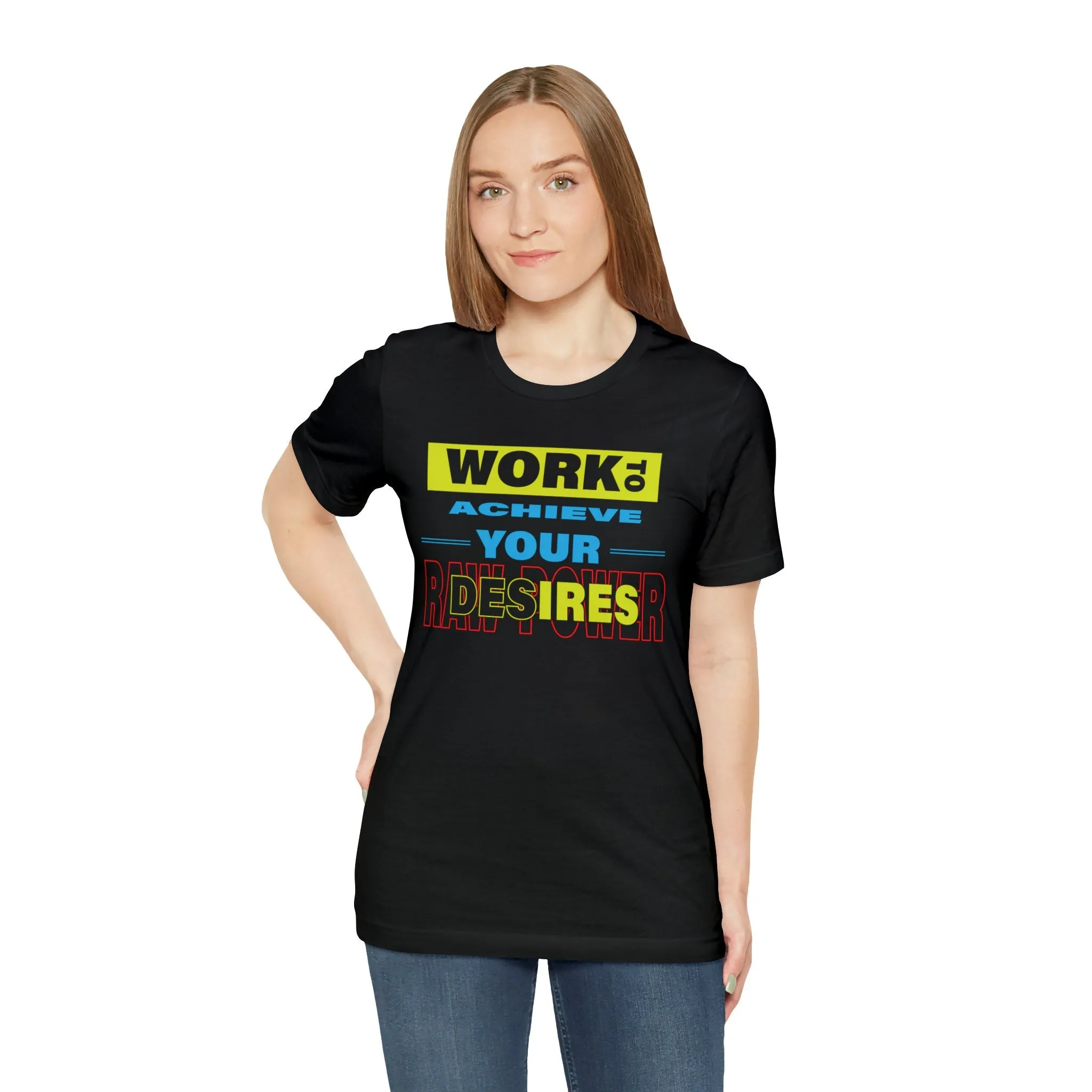 Work to Achieve Your Desires Exercise T shirt Gym Boxing Prints for friends tight-fitting Casual Wear T-shirt