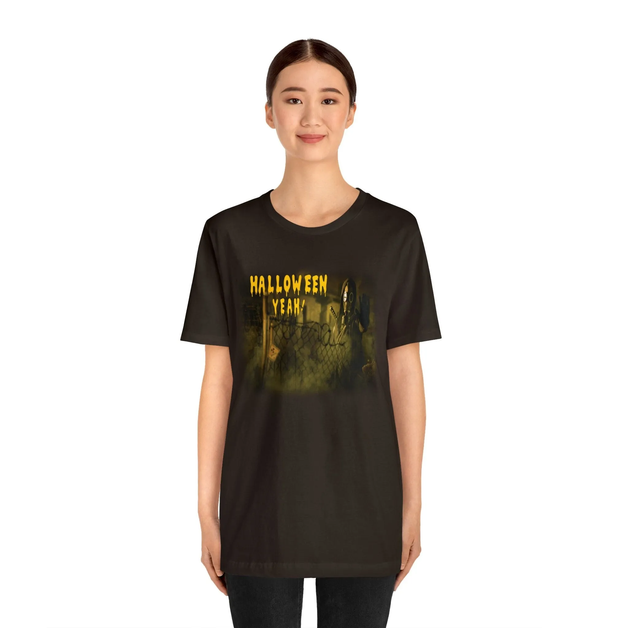 Yeah Halloween T-shirt | Black T Halloween shirt | Funny Graphics Apparel | Lose tee Gothic Clothe Dress
